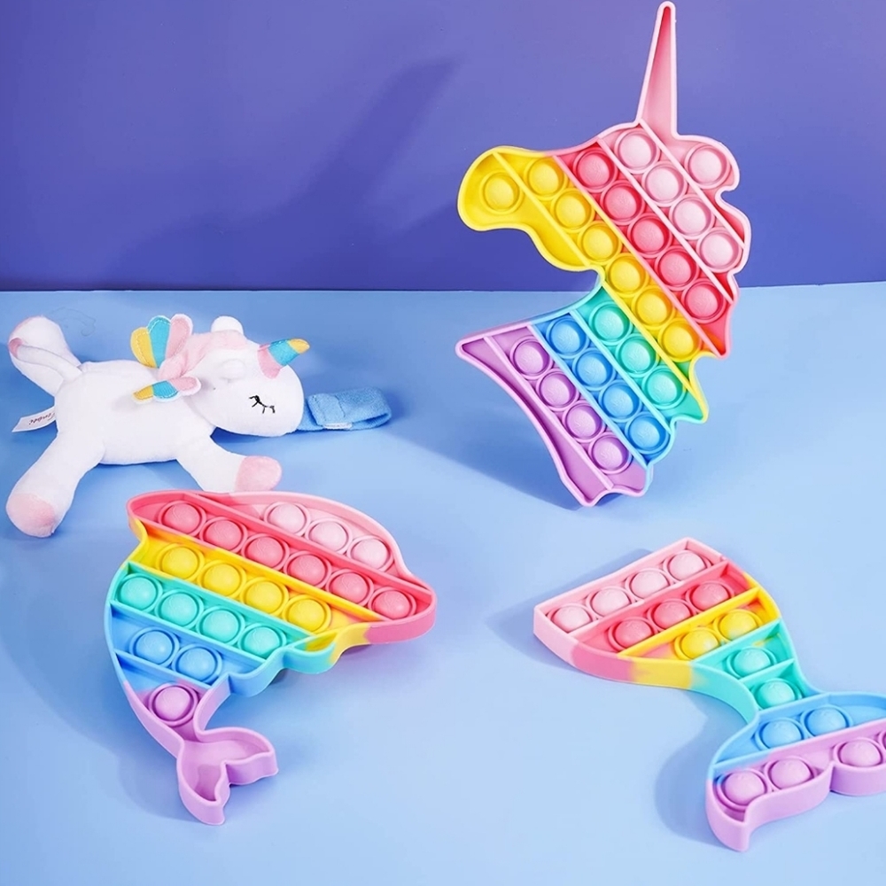 New 3-Pack Push Pop Bubble Fidget Sensory Toy Set, Fidget Toys for ASD